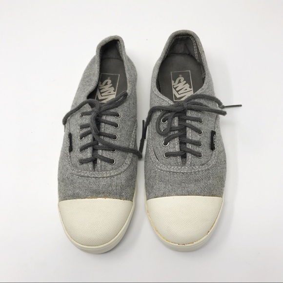 Vans Grey Flannel Rubber Toe Lace Up Sneakers Sz 8 - Picture 1 of 8